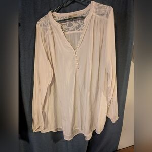 Democracy Cream Button-Front Blouse